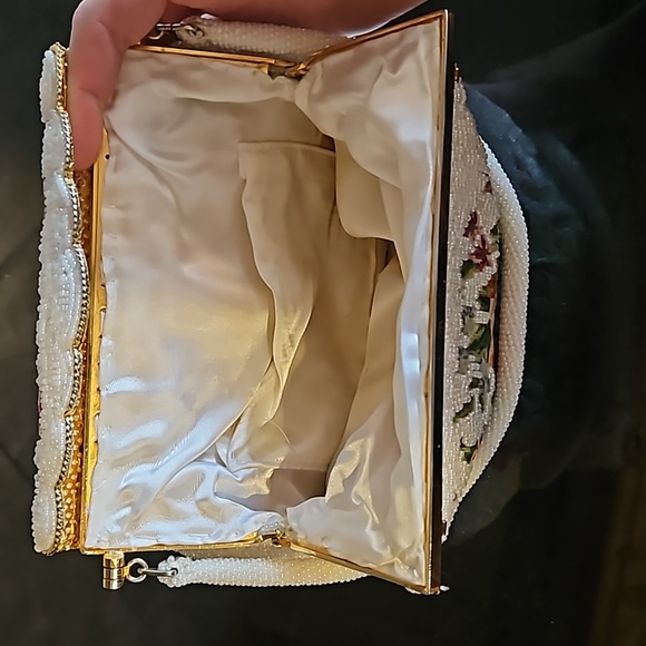 Vintage Handmade embroidered Beaded petite point evening bag - Picture 3 of 4